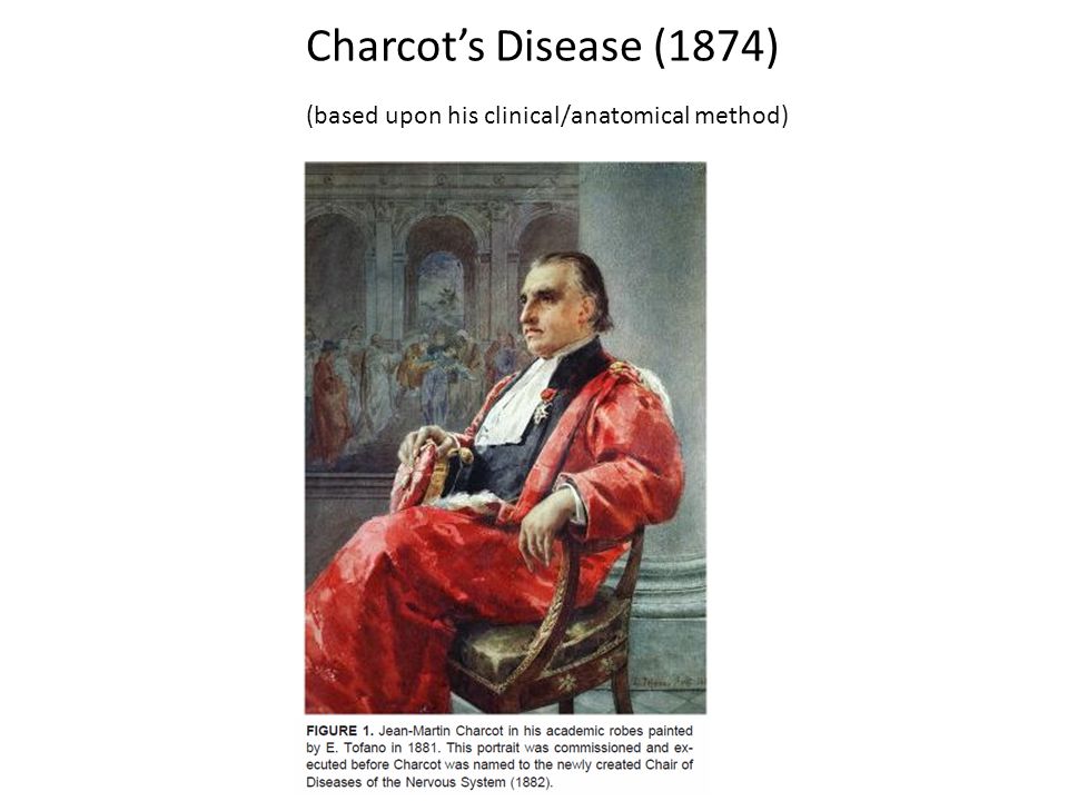 Charcot’s Disease (1874) (based upon his clinical/anatomical method)