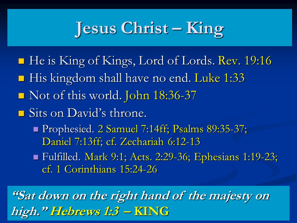 Jesus Christ Prophet Priest King Hebrews 1 Ppt Download