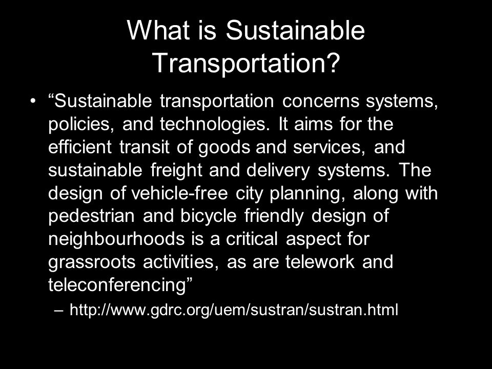 What is Sustainable Transportation.