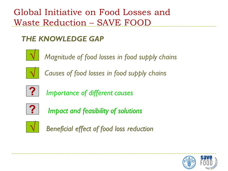 Global Initiative on Food Losses and Waste Reduction – SAVE FOOD THE KNOWLEDGE GAP √ .