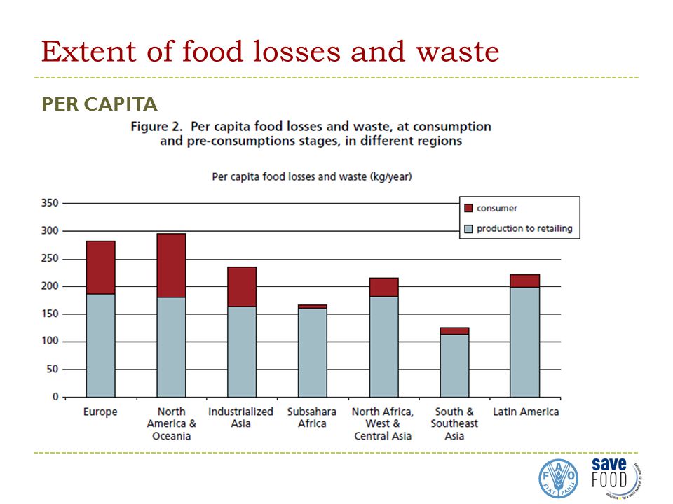 Extent of food losses and waste PER CAPITA