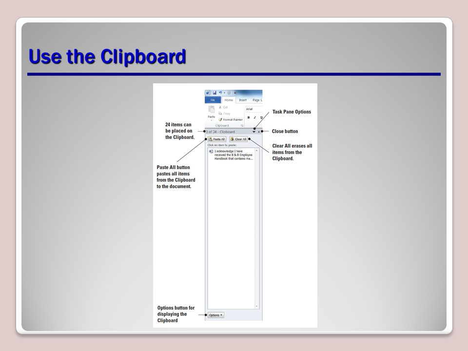 Use the Clipboard