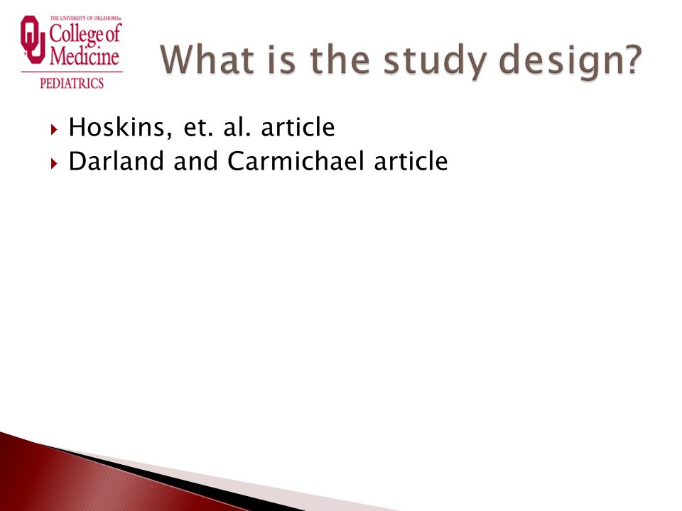  Hoskins, et. al. article  Darland and Carmichael article