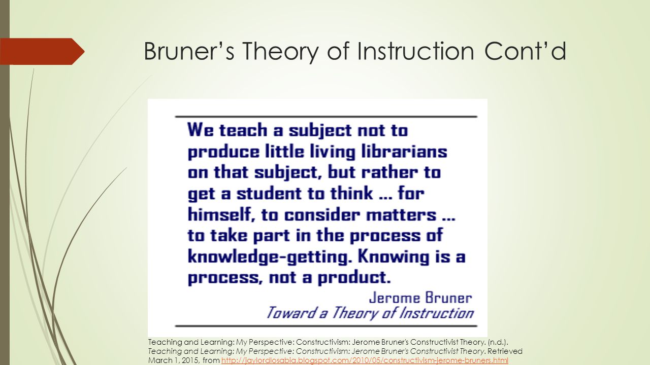 bruners constructivist theory