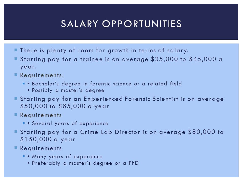  There is plenty of room for growth in terms of salary.