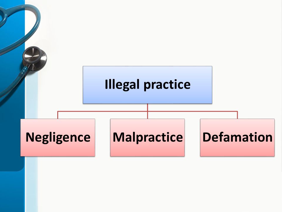 Illegal practice NegligenceMalpracticeDefamation