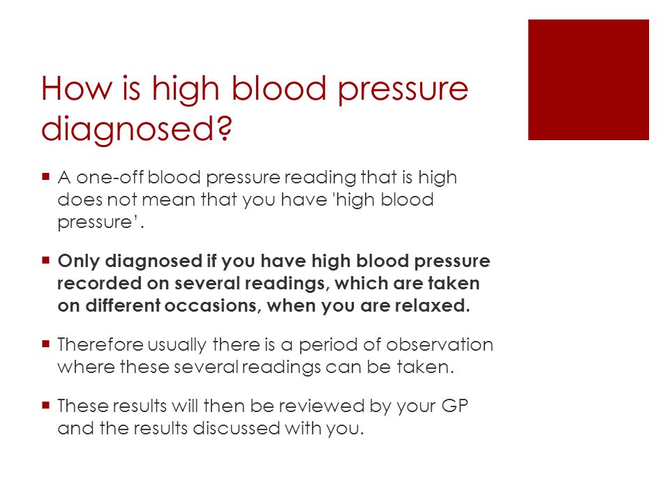 How is high blood pressure diagnosed.