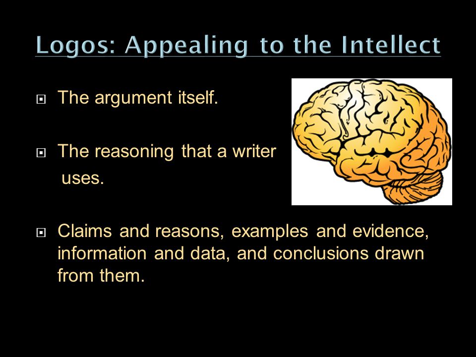  The argument itself.  The reasoning that a writer uses.