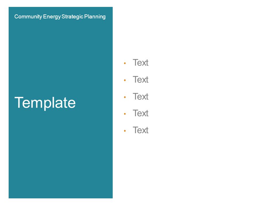 Text Template Community Energy Strategic Planning