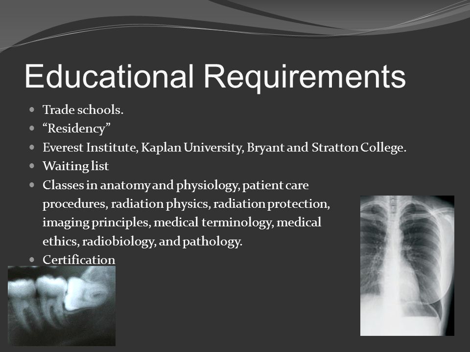 Educational Requirements Trade schools.