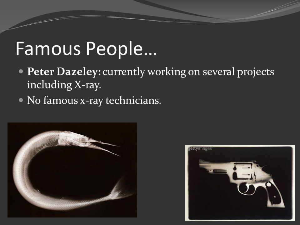 Famous People… Peter Dazeley: currently working on several projects including X-ray.