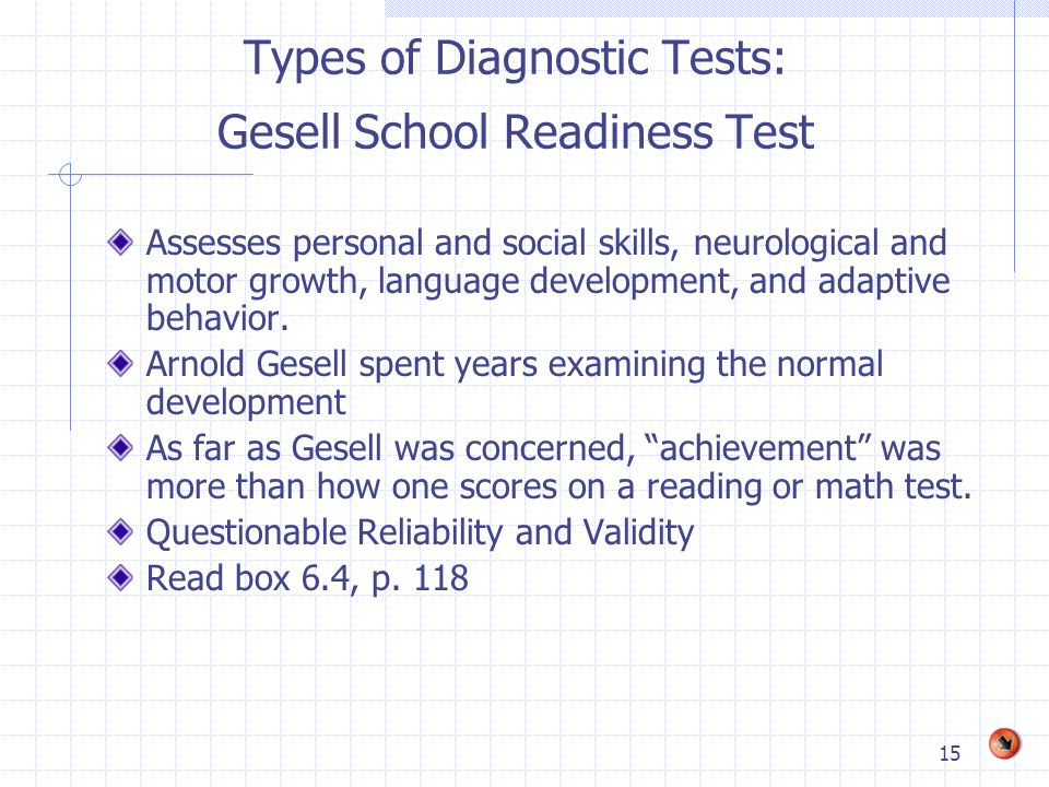 gesell school readiness test