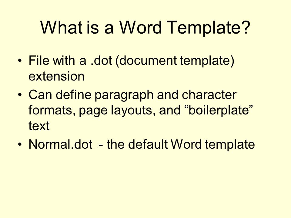 What is a Word Template.