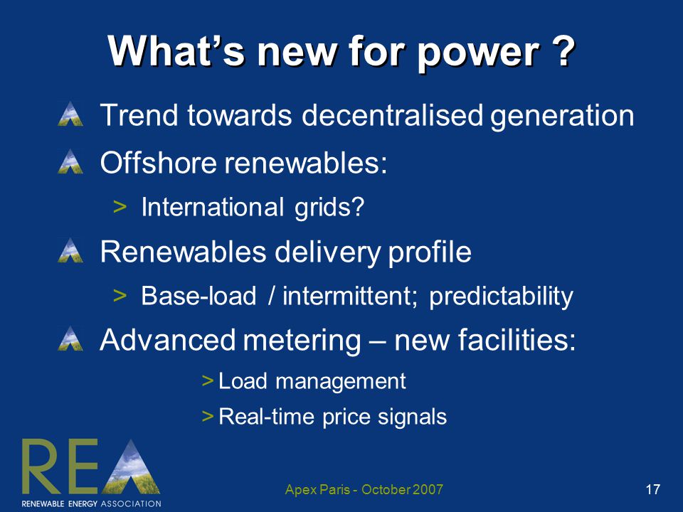 Apex Paris - October What’s new for power .