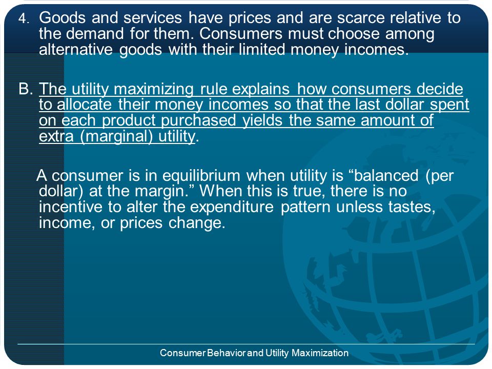 Consumer Behavior and Utility Maximization III.
