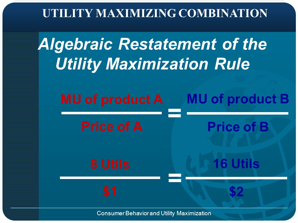 Consumer Behavior and Utility Maximization C.When the price of an item declines, the consumer will no longer be in equilibrium until more of the item is purchased and the marginal utility of the item declines to match the decline in price.
