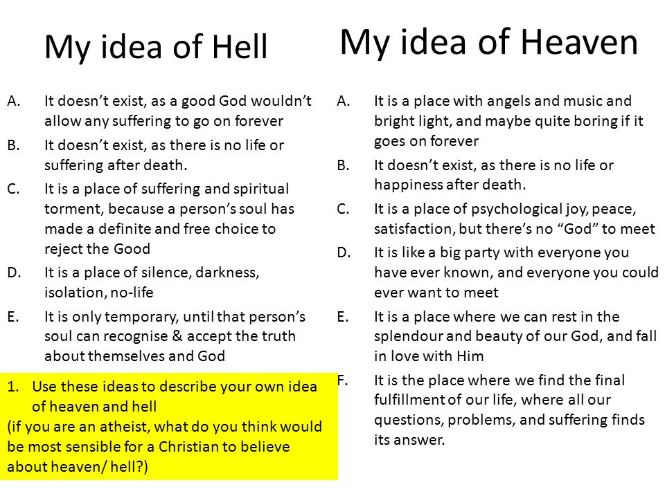 if heaven and hell