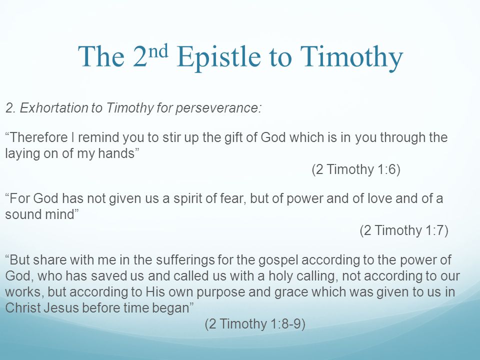 The 2 nd Epistle to Timothy 2.