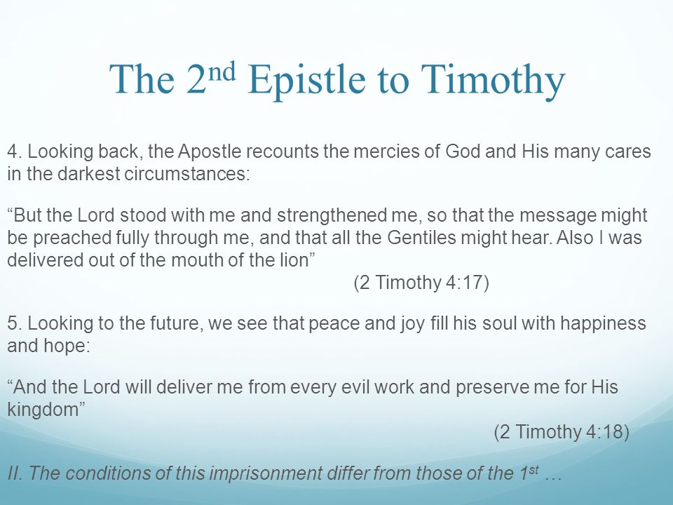 The 2 nd Epistle to Timothy 4.