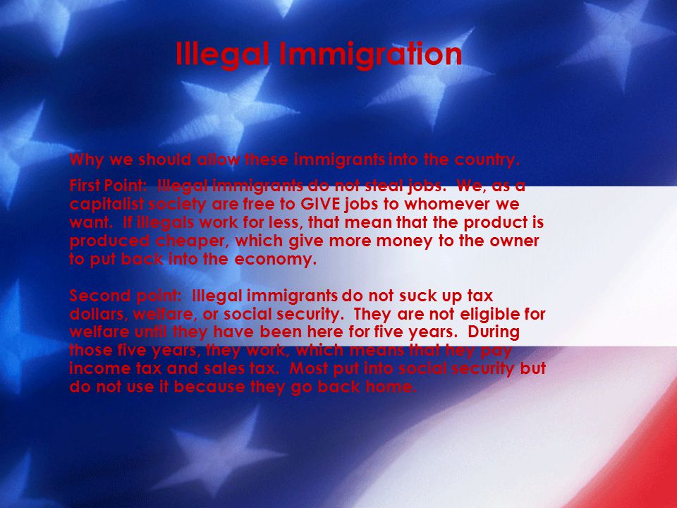 Illegal Immigration Why we should allow these immigrants into the country.