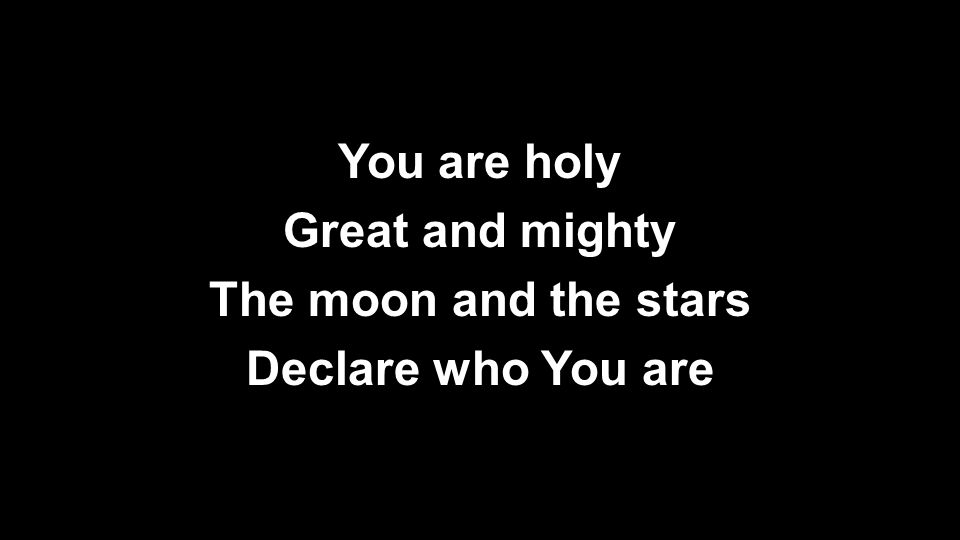 You are holy Great and mighty The moon and the stars Declare who You are