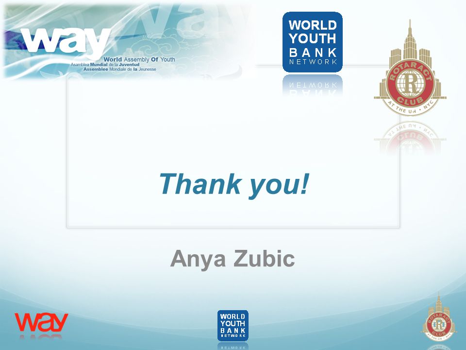 Thank you! Anya Zubic