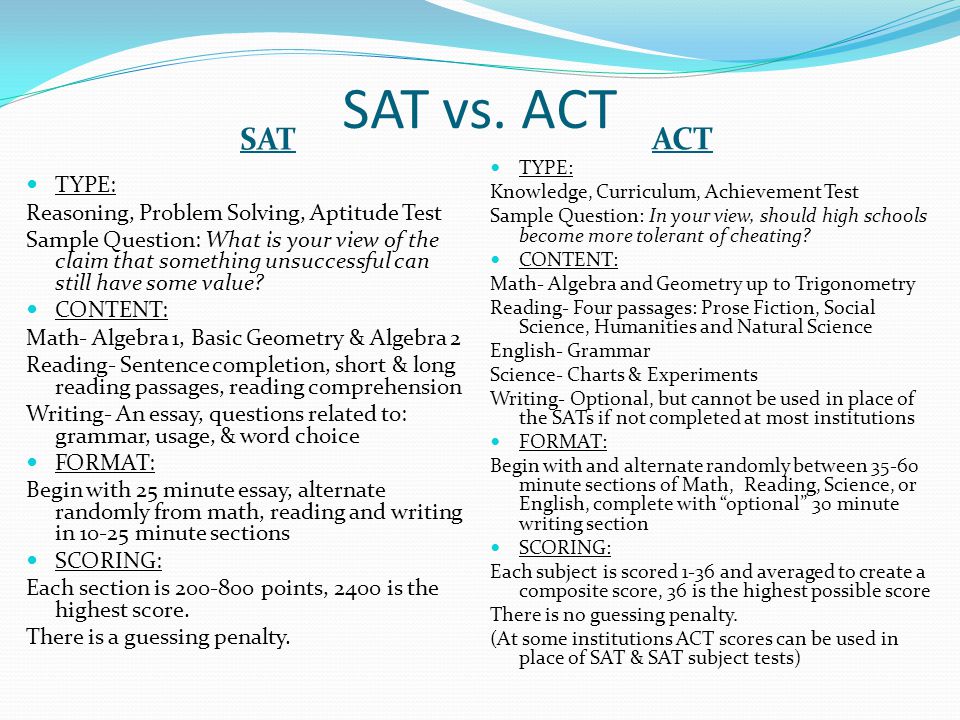 SAT vs.