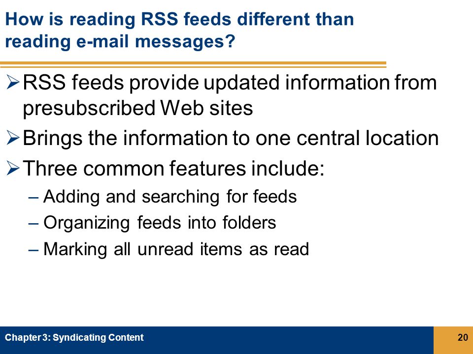 How is reading RSS feeds different than reading  messages.