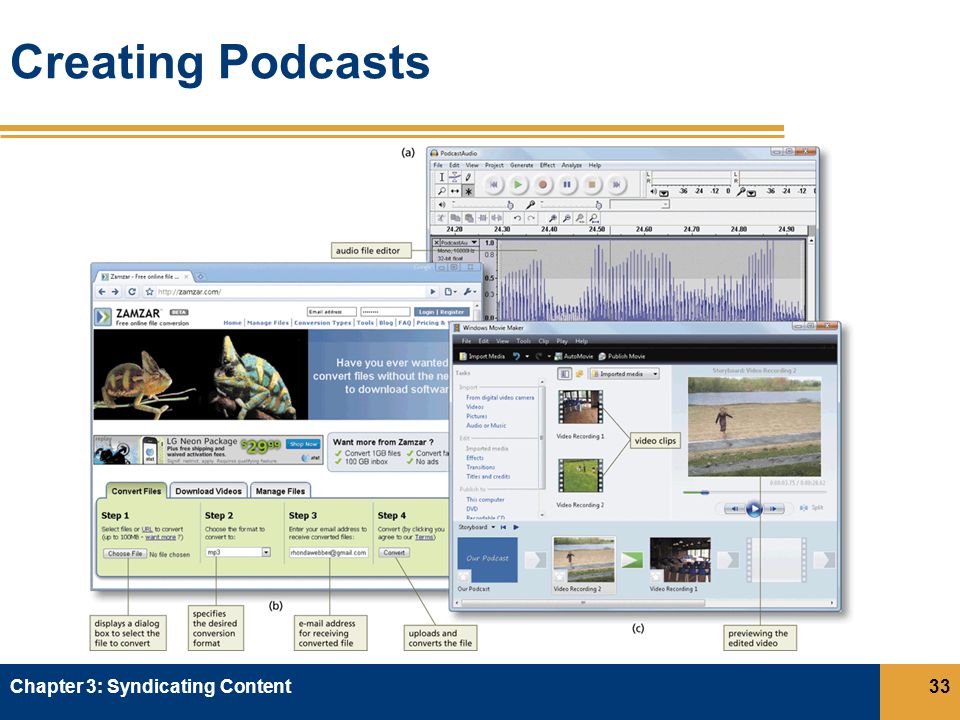 Creating Podcasts Chapter 3: Syndicating Content33