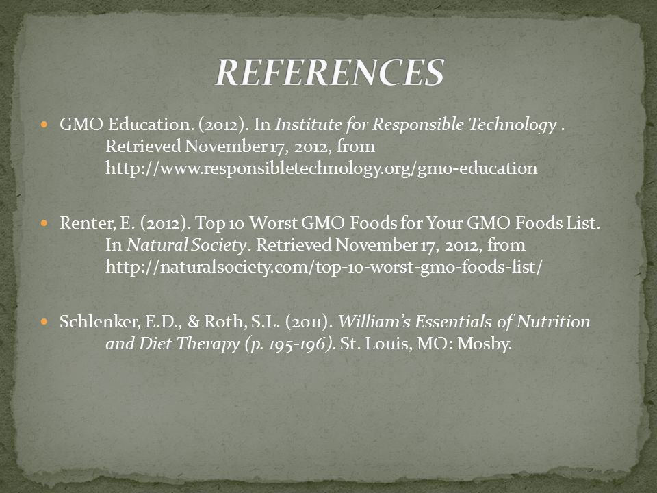 GMO Education. (2012). In Institute for Responsible Technology.