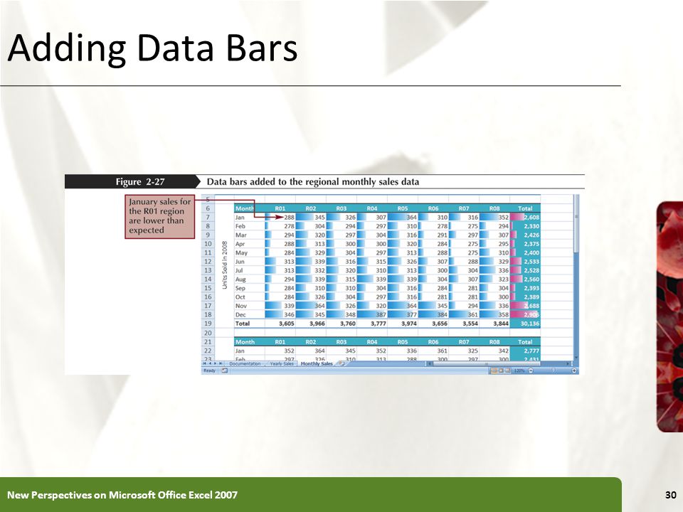 XP Adding Data Bars New Perspectives on Microsoft Office Excel