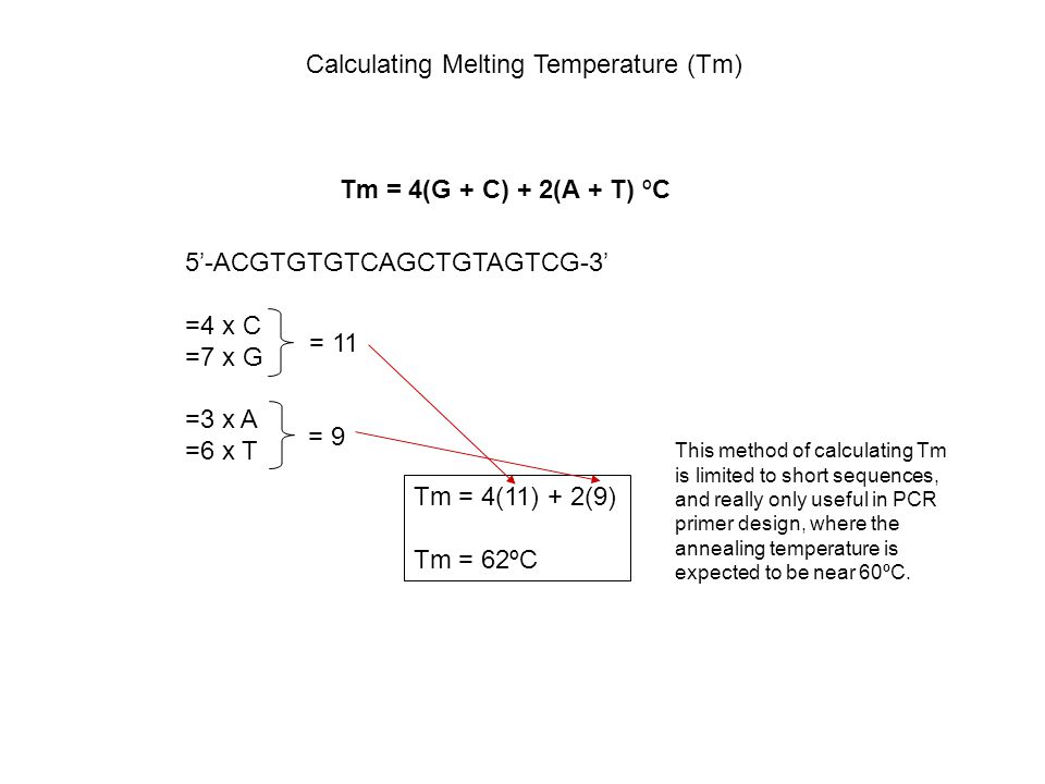 Nucleic Acid Design Applications Polymerase Chain Reaction (PCR) Calculating  Melting Temperature (Tm) PCR Primers Design. - ppt download