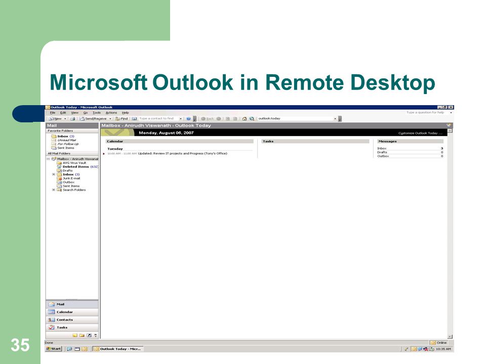 35 Microsoft Outlook in Remote Desktop