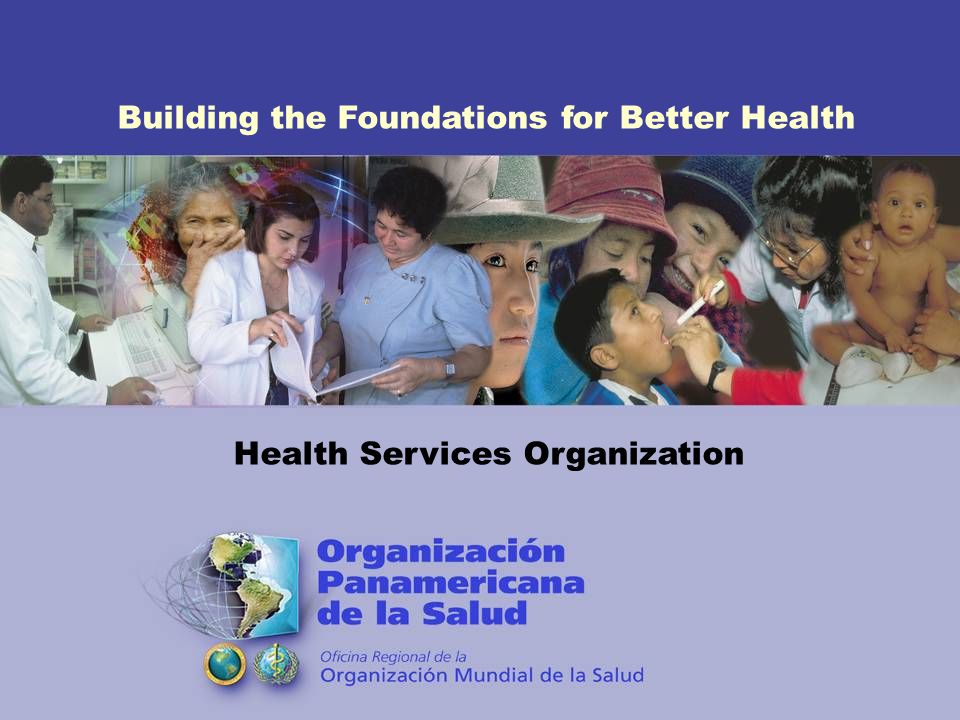 Building the Foundations for Better Health Health Services Organization
