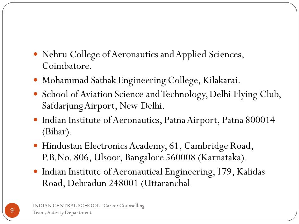 Nehru College of Aeronautics and Applied Sciences, Coimbatore.