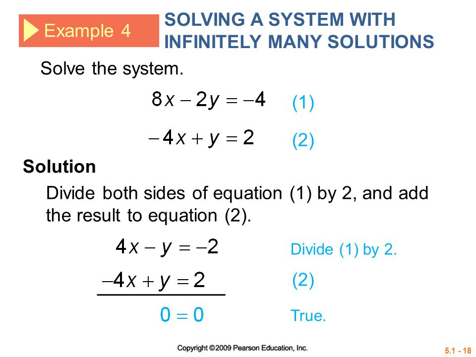Example 4 SOLVING A SYSTEM WITH INFINITELY MANY SOLUTIONS Solve the system.