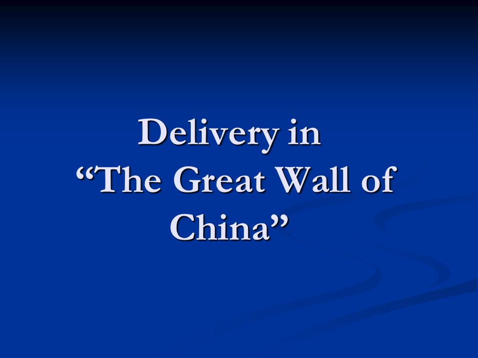 Delivery in The Great Wall of China
