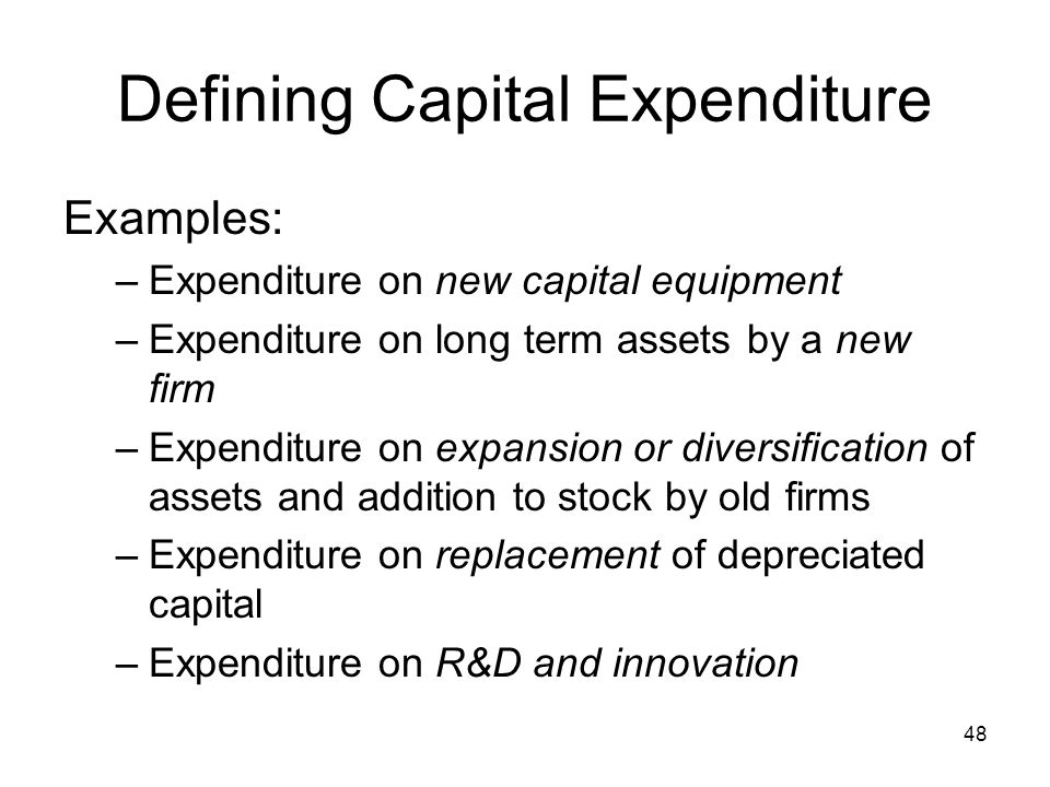 capital equipment examples