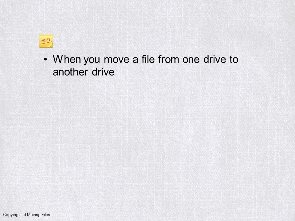 When you move a file from one drive to another drive