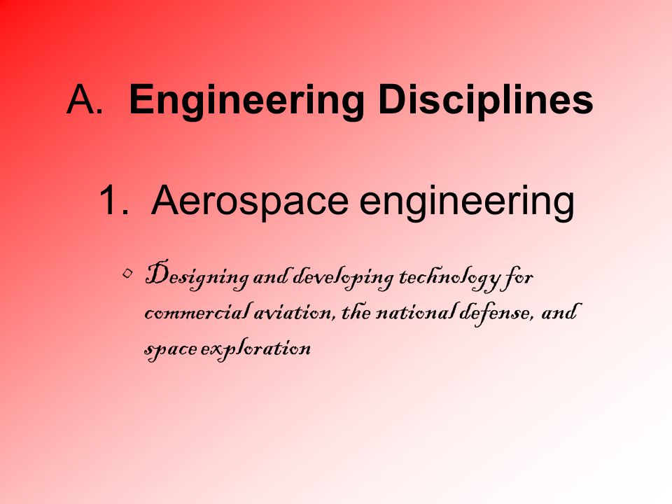 A. Engineering Disciplines 1.