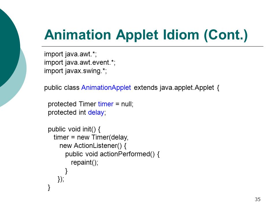 1 Features of Java CS 3331 Fall Outline  Abstract class  Interface   Application --- animation applets. - ppt download