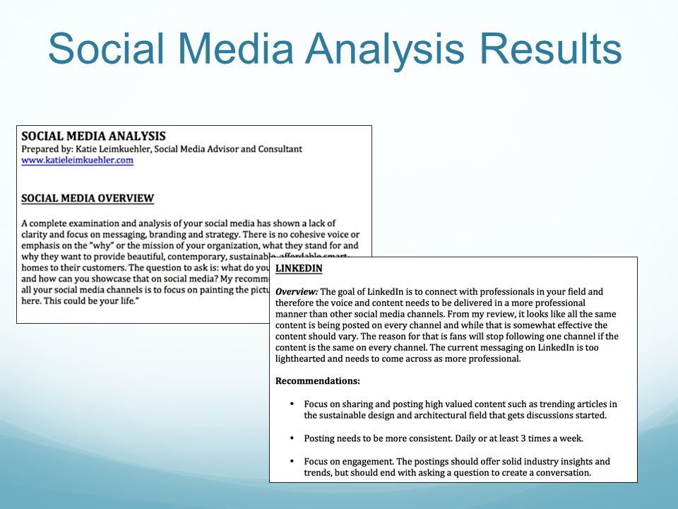 Social Media Analysis Results