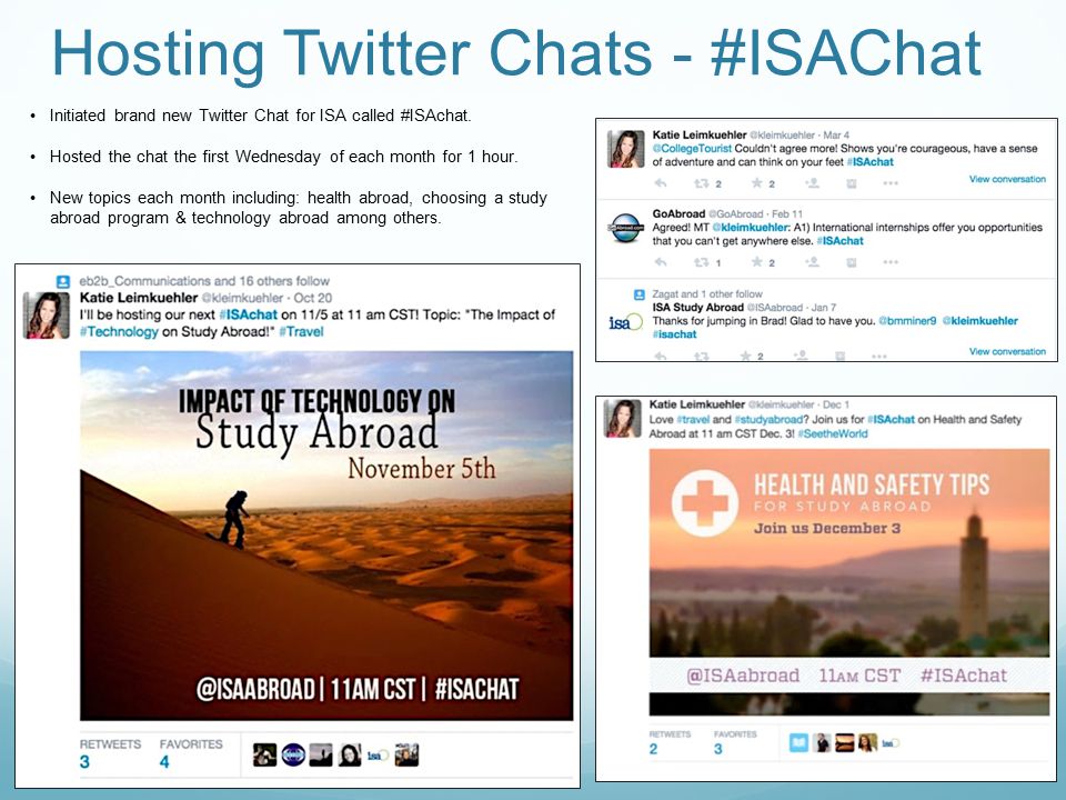 Hosting Twitter Chats - #ISAChat Initiated brand new Twitter Chat for ISA called #ISAchat.