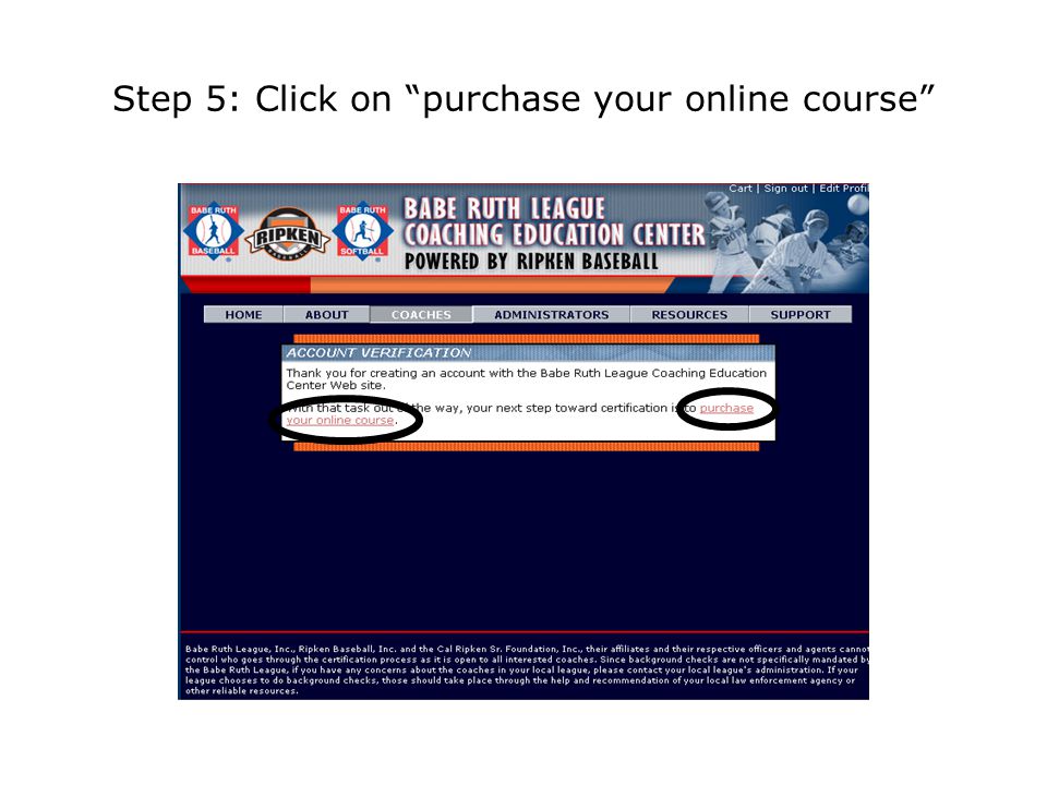 Step 5: Click on purchase your online course