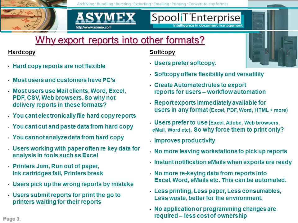 Why export reports into other formats.