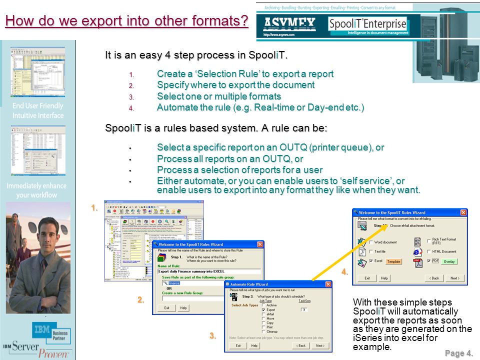 How do we export into other formats It is an easy 4 step process in SpooliT.