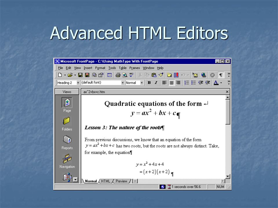 Advanced HTML Editors