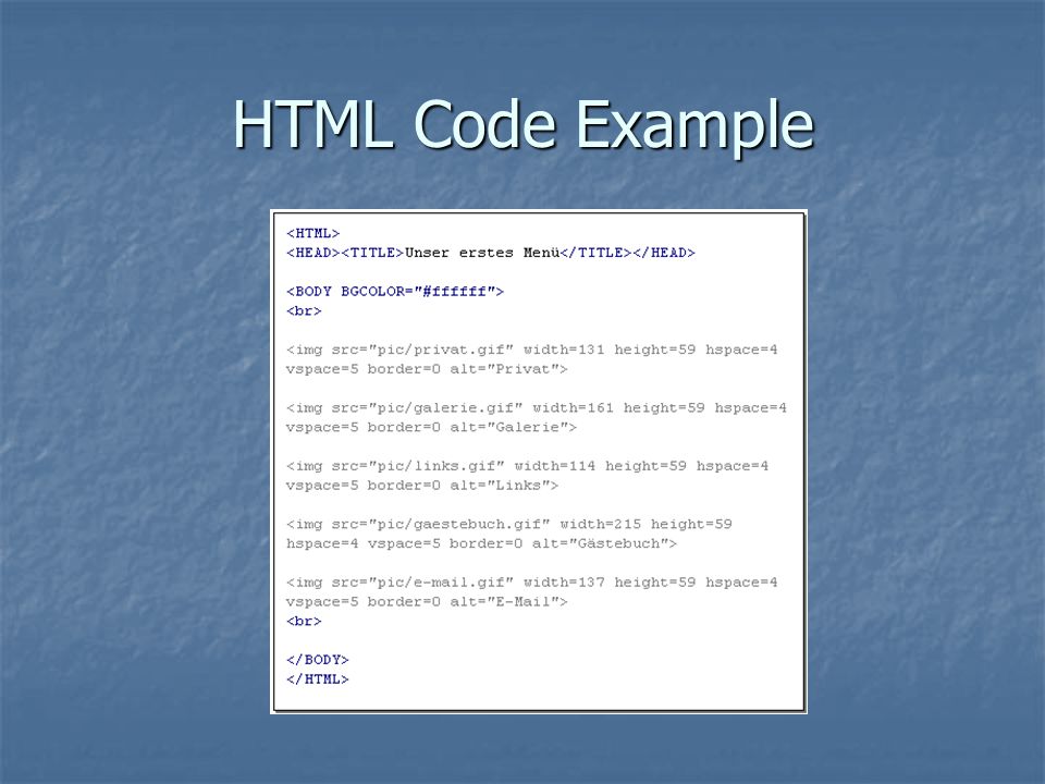 HTML Code Example