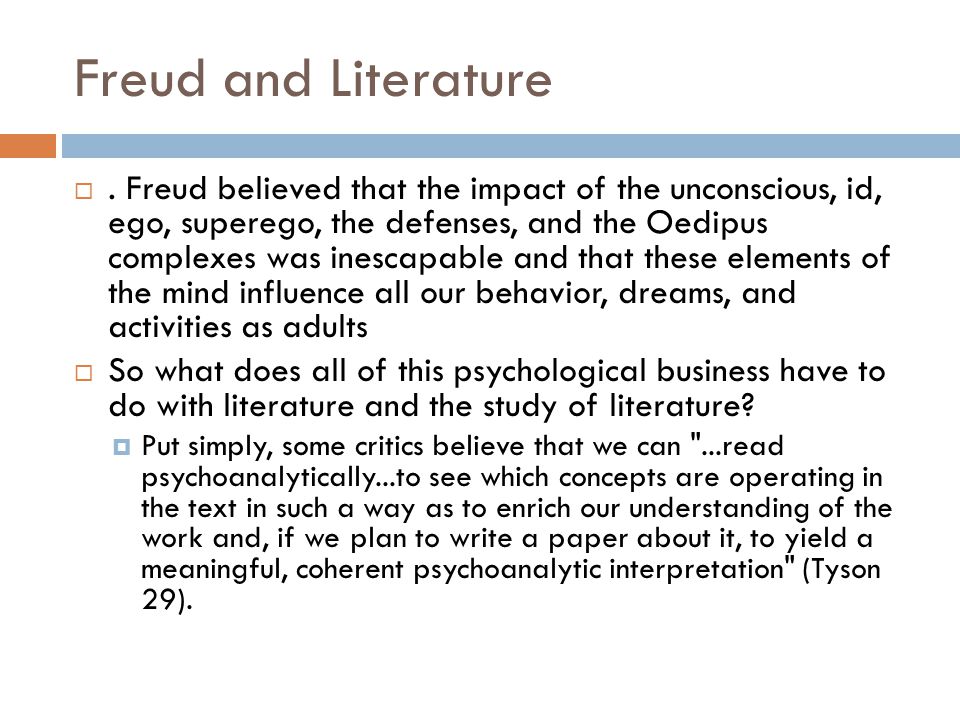 Freud and Literature .