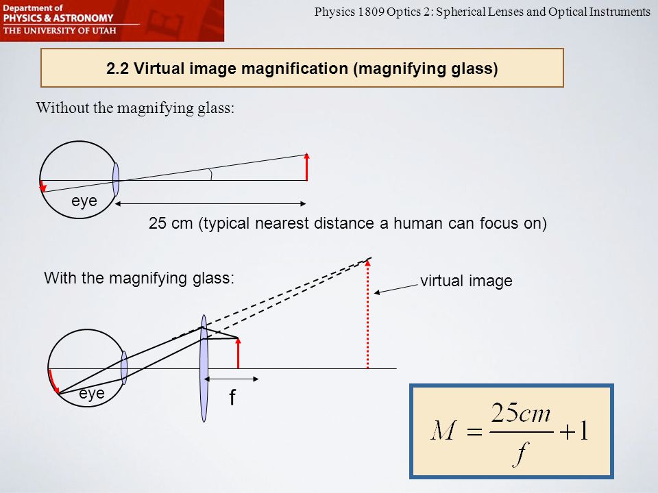 Physics 1809 Optics 2 Spherical Lenses And Optical Instruments
